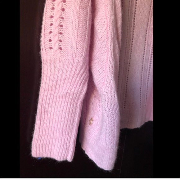 Juicy oversized mohair wool crewneck open knit sweater in bubblegum pink L - Picture 7 of 8